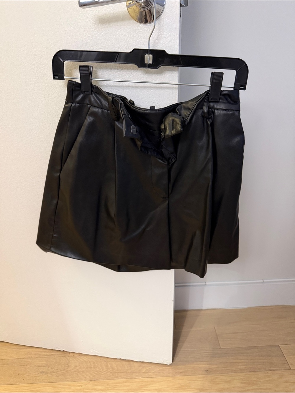 Black Faux Leather shorts